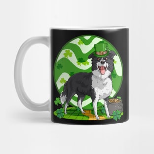 Border Collie Dog St Patricks Day Leprechaun Mug